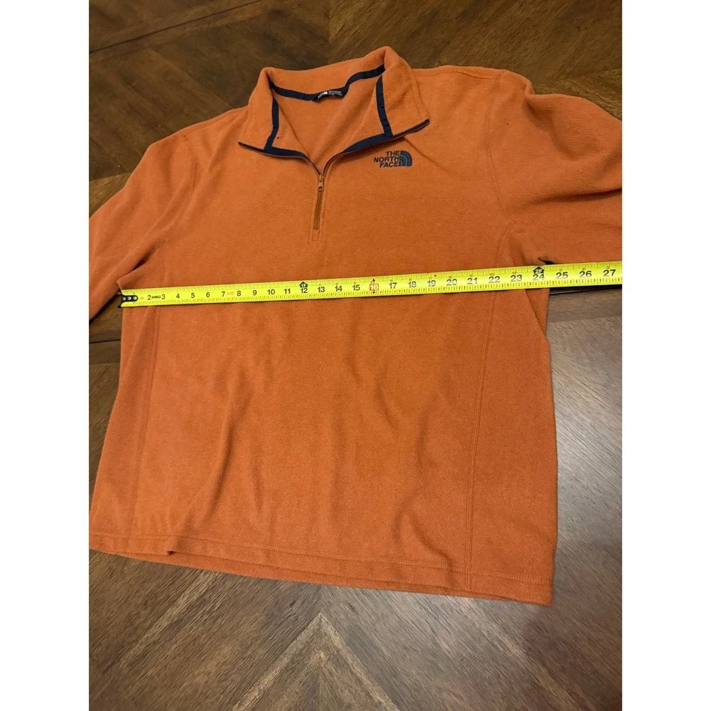The‎ North Face Mens XL TKA 100 Glacier Quarter Zip Fleece Pullover Orange Navy